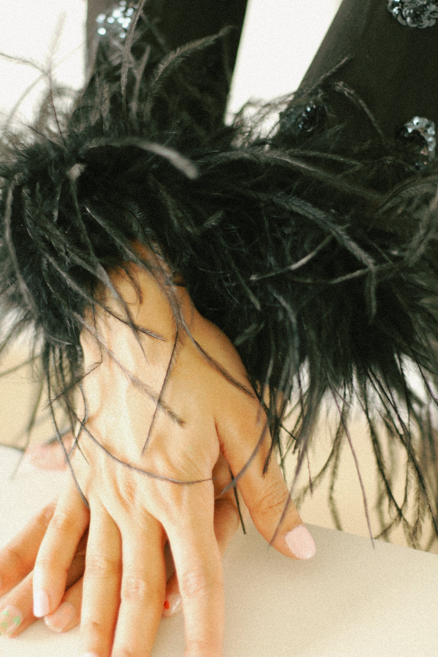 BLACK Feather Cuffs