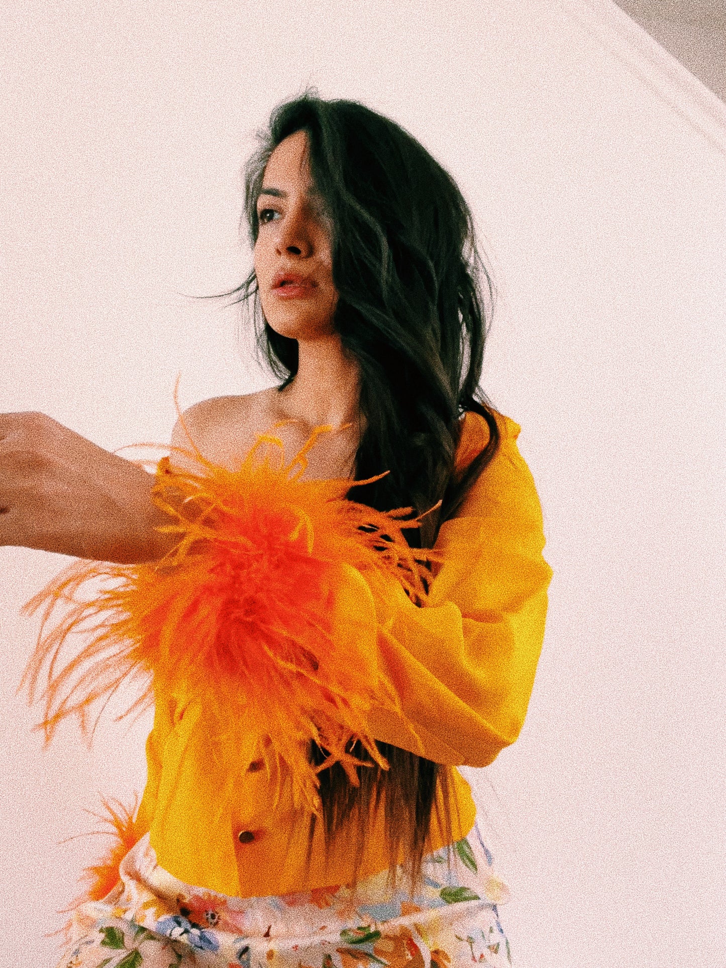 ORANGE Feather cuffs