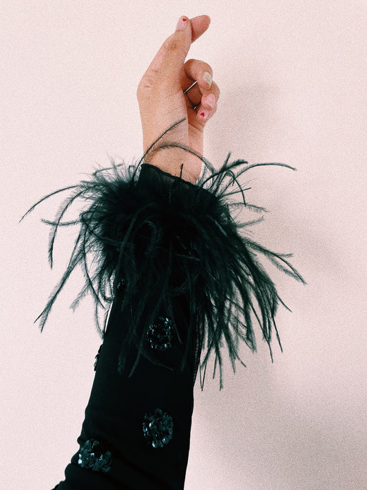 BLACK Feather Cuffs