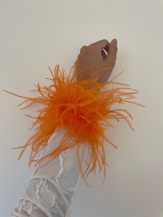 ORANGE Feather cuffs