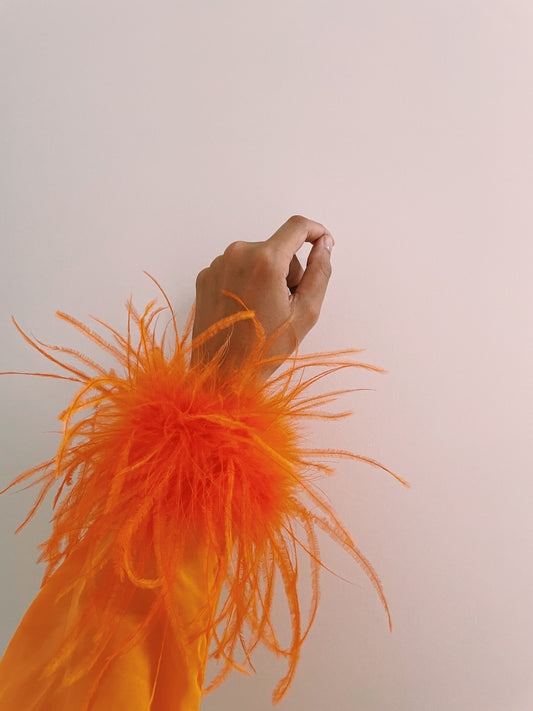 ORANGE Feather cuffs