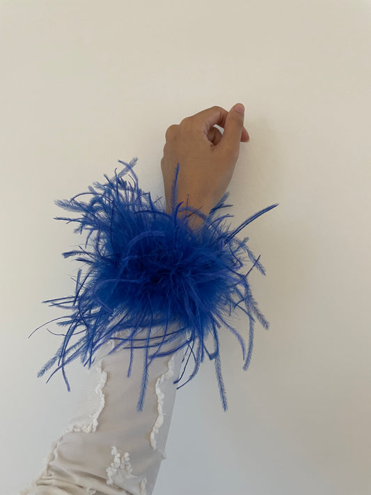 BLUE Feather Cuffs